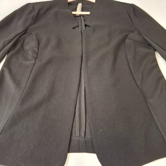Womans Cropped Open Front Blazer Jacket Sz LG Relaxed Fit Stretchy Office Smart - Picture 9 of 14